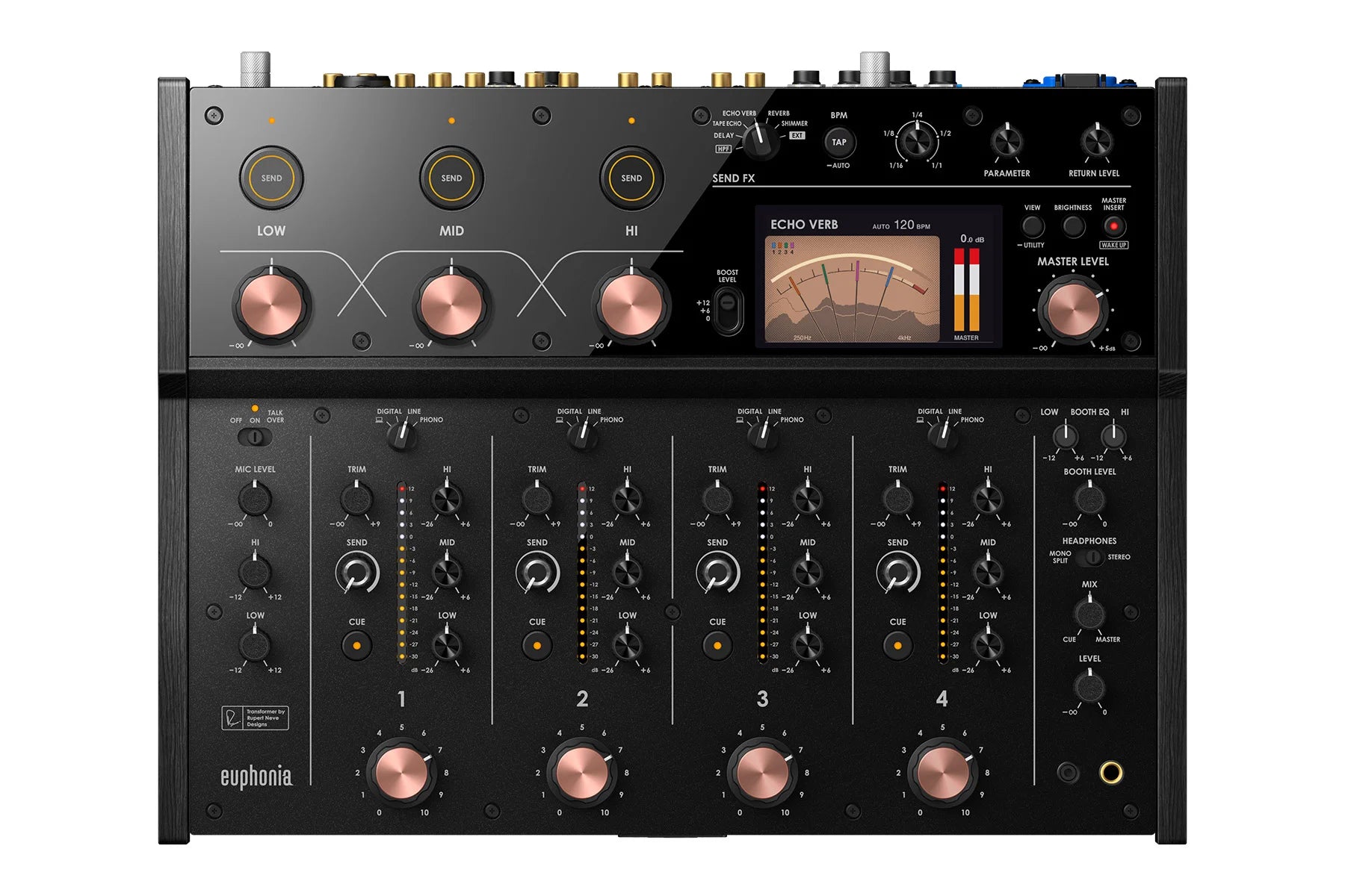 AlphaTheta euphonia DJミキサー 本体 AlphaTheta Euphonia Professional 4-Channel Rotary Mixer – DJ TechTools