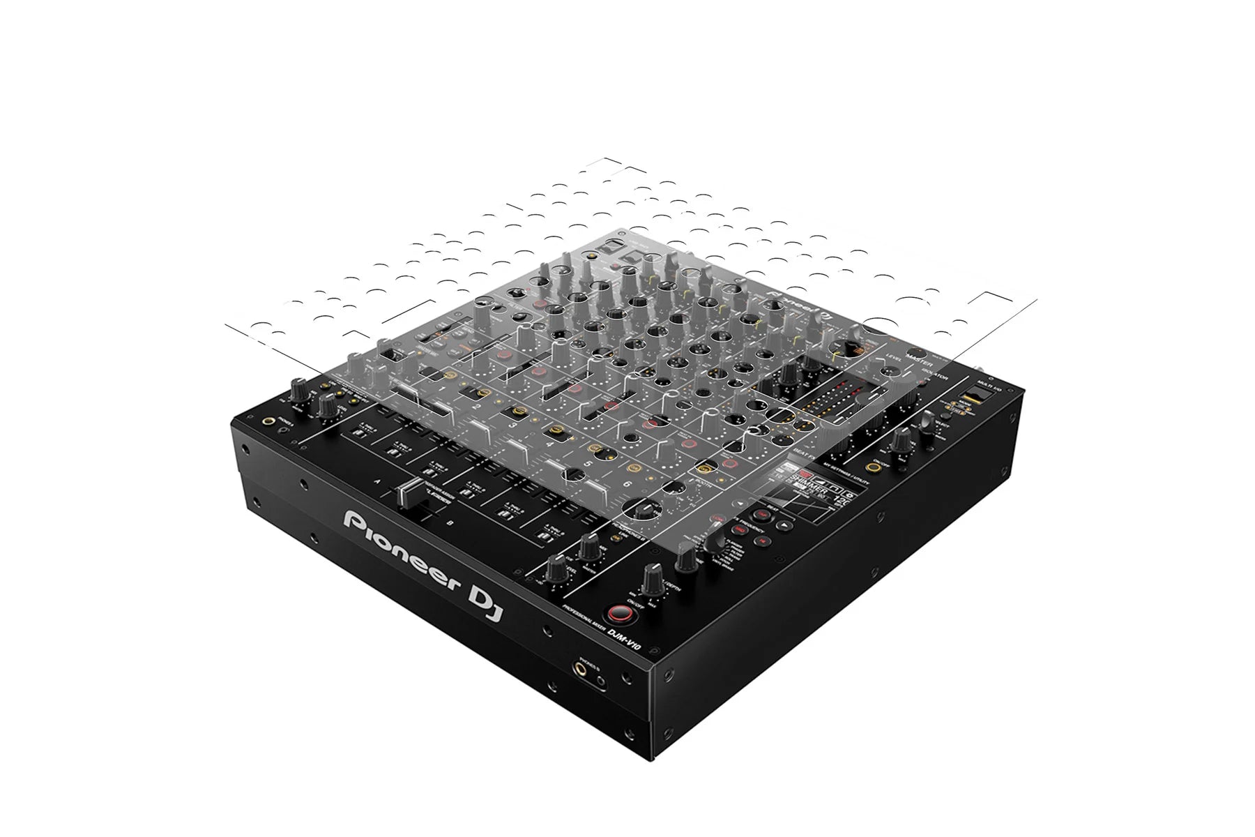Pioneer DJ DJM-V10 and DJ Skin Clear Protector Bundle