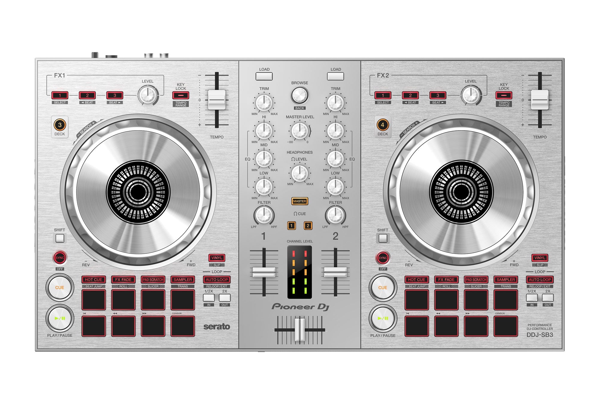 Pioneer DJ DDJ-SB3-S Limited Edition Silver DJ Controller - DJ TechTools