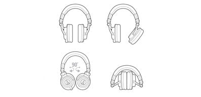 Audio-Technica ATH-M50xWH Closed Ear Studio Monitoring Headphones