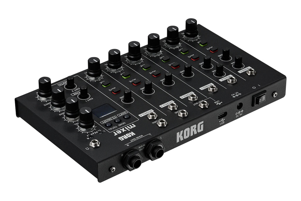 Three-quarter angled view of the Korg Nu:Tekt NTS-4 compact performance mixer